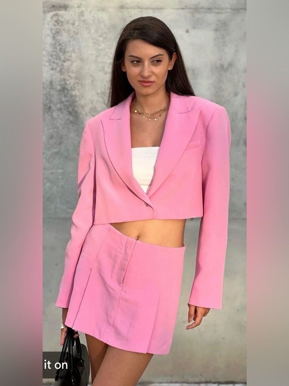 Zara Bubblegum Pink Box Pleat A-Line Mini Skirt EUC M #2696